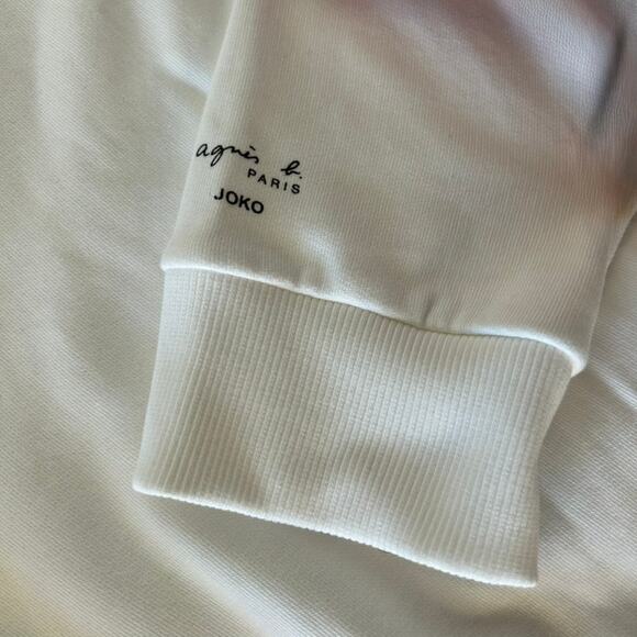 Agnès b. HOMME JOKO Artist Sweatshirt White Cityscape Skateboard Graphic 4 / XXL - Picture 8 of 12